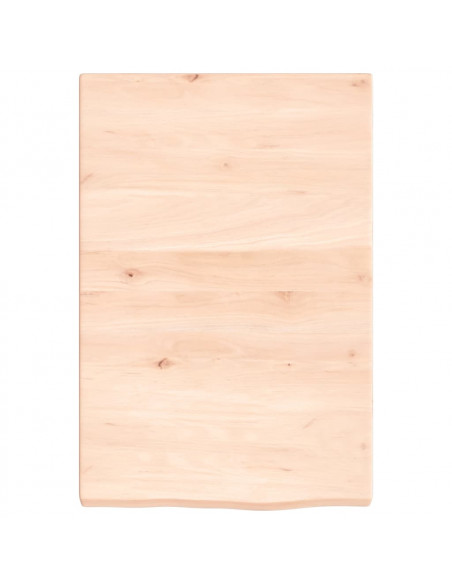 Ripiano a Parete 40x60x(2-4) cm Massello Rovere Non Trattato