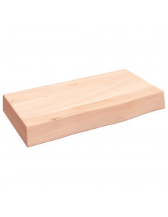 Ripiano a Parete 40x20x6 cm Legno Massello Rovere Non Trattato 2