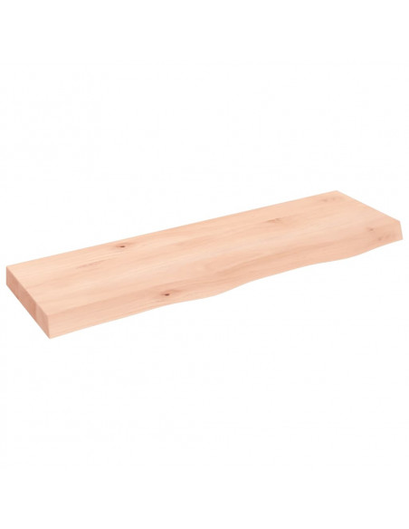 Ripiano a Parete 100x30x(2-6) cm Massello Rovere Non Trattato