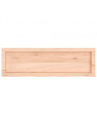 Ripiano a Parete 100x30x(2-6) cm Massello Rovere Non Trattato