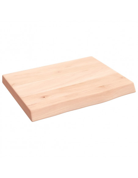 Ripiano a Parete 40x30x(2-4) cm Massello Rovere Non Trattato