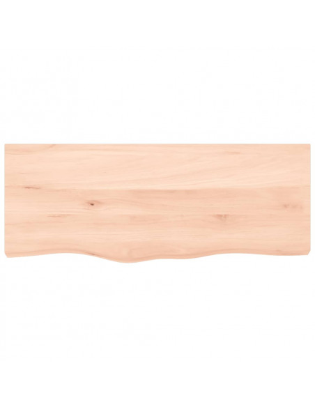 Ripiano a Parete 100x40x2 cm Legno Massello Rovere Non Trattato