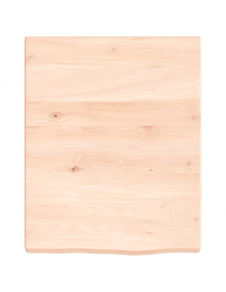 Ripiano a Parete 40x50x(2-4) cm Massello Rovere Non Trattato