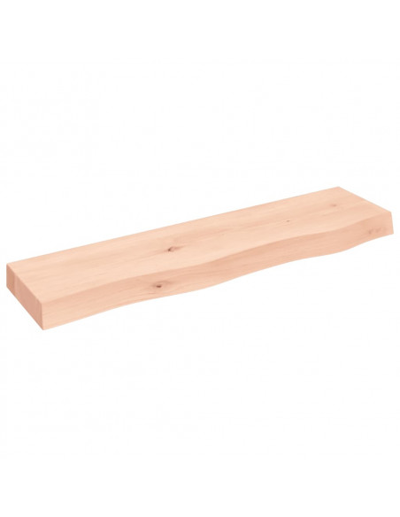 Ripiano a Parete 80x20x6 cm Legno Massello Rovere Non Trattato