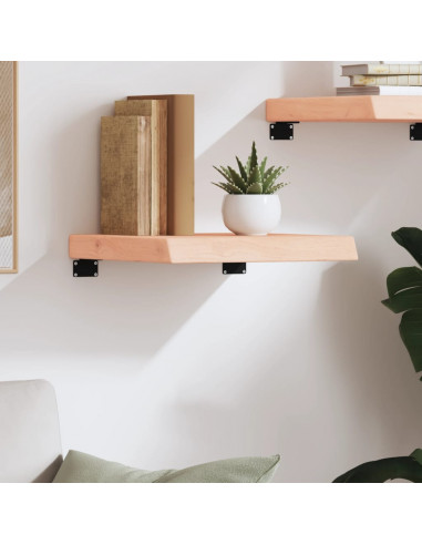 Ripiano a Parete 40x40x(2-6) cm Massello Rovere Non Trattato