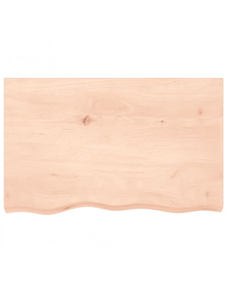 Ripiano a Parete 80x50x2 cm Legno Massello Rovere Non Trattato