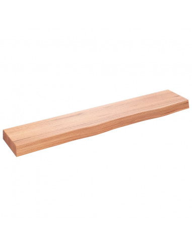 Ripiano Muro Marrone Chiaro 100x20x6cm Massello Rovere Trattato