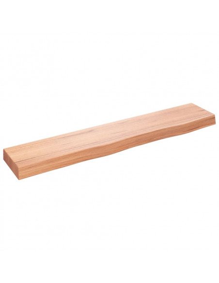 Ripiano Muro Marrone Chiaro 100x20x6cm Massello Rovere Trattato