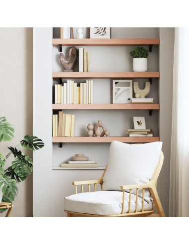 Ripiano Muro Marrone Chiaro 100x20x6cm Massello Rovere Trattato