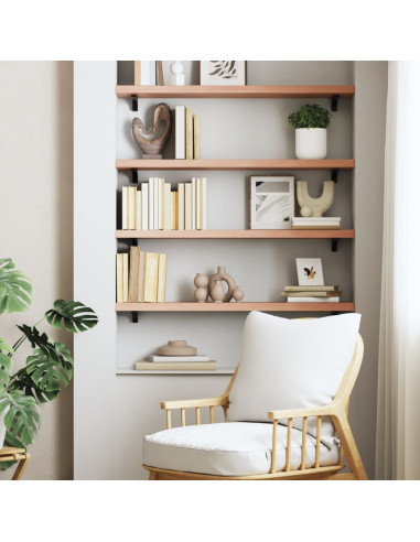 Ripiano Muro Marrone Chiaro 100x20x4cm Massello Rovere Trattato