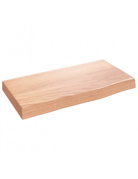 Ripiano Muro Marrone Chiaro 40x20x4 cm Massello Rovere Trattato
