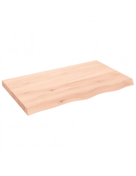 Ripiano a Parete 100x60x(2-6) cm Massello Rovere Non Trattato