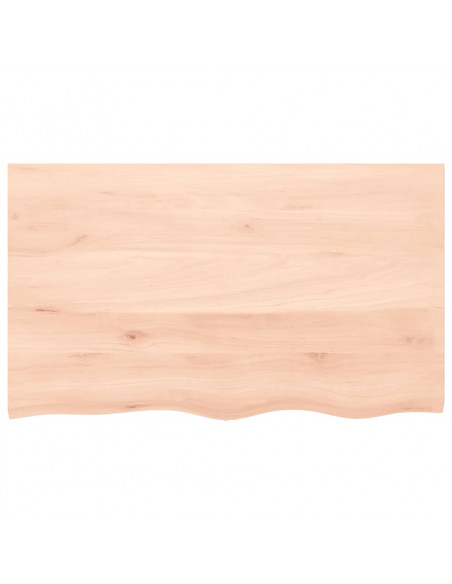 Ripiano a Parete 100x60x(2-6) cm Massello Rovere Non Trattato
