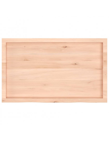 Ripiano a Parete 100x60x(2-6) cm Massello Rovere Non Trattato