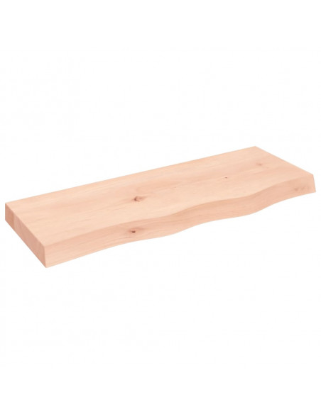 Ripiano a Parete 80x30x(2-6) cm Massello Rovere Non Trattato
