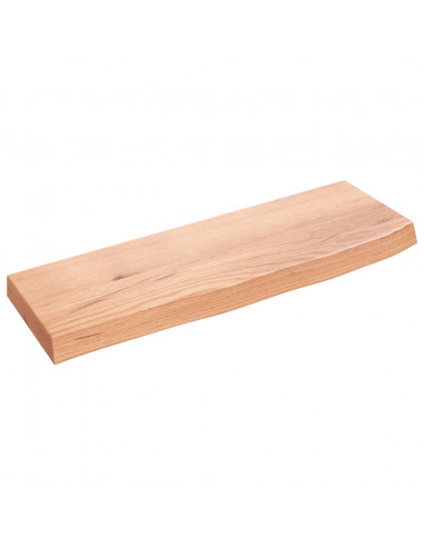 Ripiano Muro Marrone Chiaro 60x20x4 cm Massello Rovere Trattato