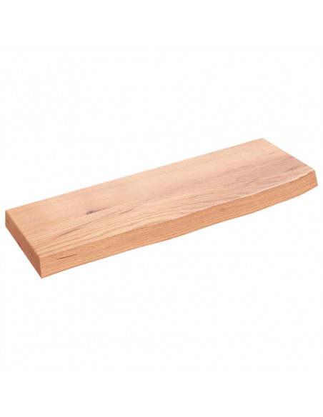 Ripiano Muro Marrone Chiaro 60x20x4 cm Massello Rovere Trattato