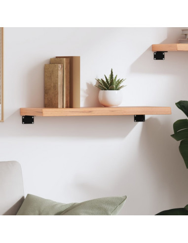 Ripiano Muro Marrone Chiaro 60x20x4 cm Massello Rovere Trattato