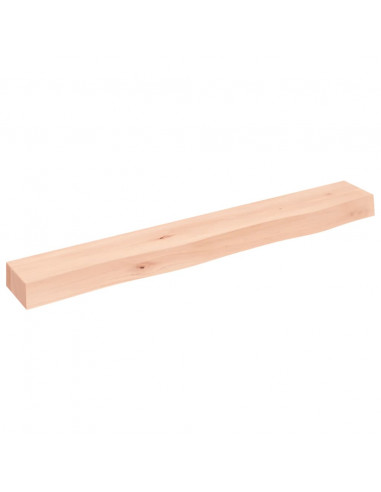 Ripiano a Parete 80x10x6 cm Legno Massello Rovere Non Trattato