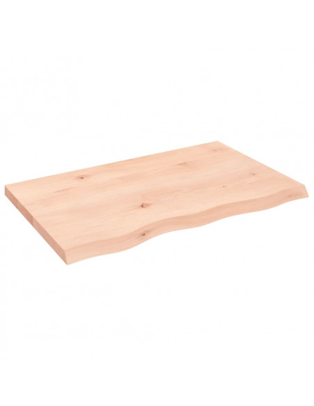 Ripiano a Parete 80x50x(2-4) cm Massello Rovere Non Trattato
