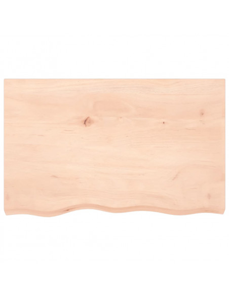 Ripiano a Parete 80x50x(2-4) cm Massello Rovere Non Trattato