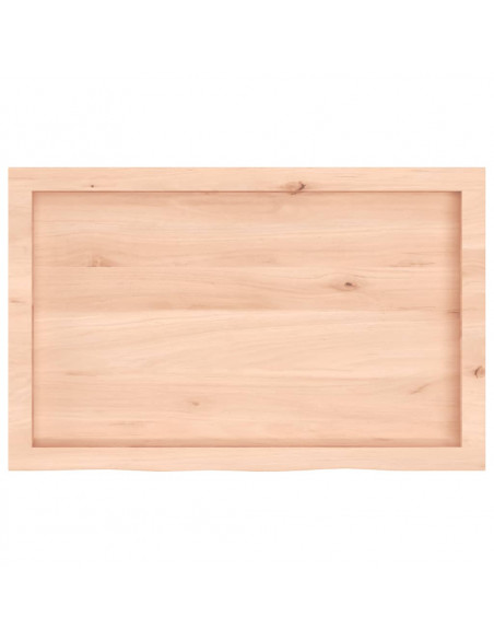 Ripiano a Parete 80x50x(2-4) cm Massello Rovere Non Trattato