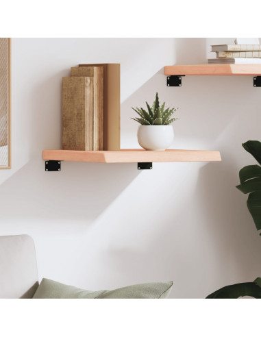Ripiano a Parete 40x40x(2-4) cm Massello Rovere Non Trattato