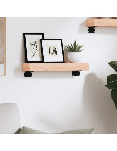 Ripiano a Parete 40x10x6 cm Legno Massello Rovere Non Trattato