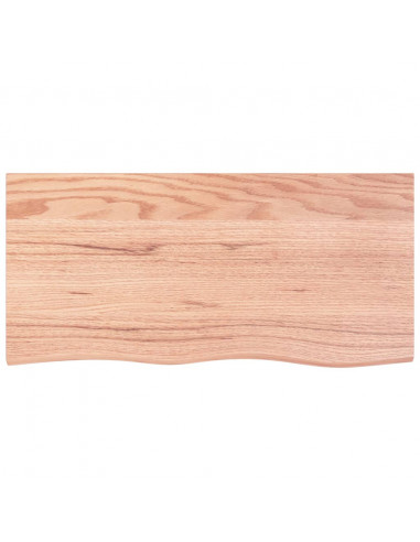 Ripiano Muro Marrone Chiaro 100x50x2cm Massello Rovere Trattato