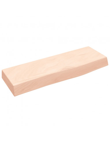 Ripiano a Parete 60x20x6 cm Legno Massello Rovere Non Trattato