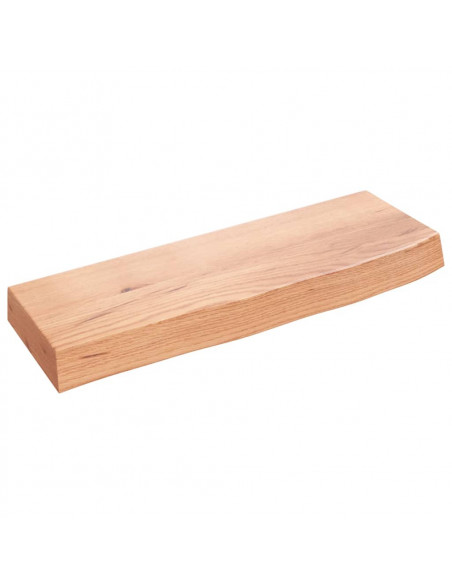 Ripiano Muro Marrone Chiaro 60x20x6 cm Massello Rovere Trattato