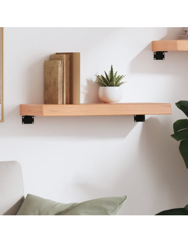 Ripiano Muro Marrone Chiaro 60x20x6 cm Massello Rovere Trattato