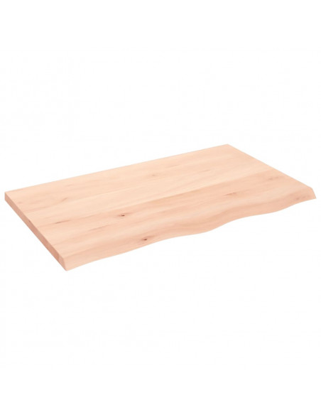 Ripiano a Parete 100x60x(2-4) cm Massello Rovere Non Trattato
