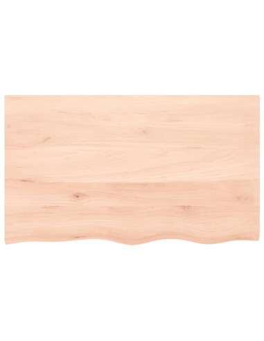 Ripiano a Parete 100x60x(2-4) cm Massello Rovere Non Trattato