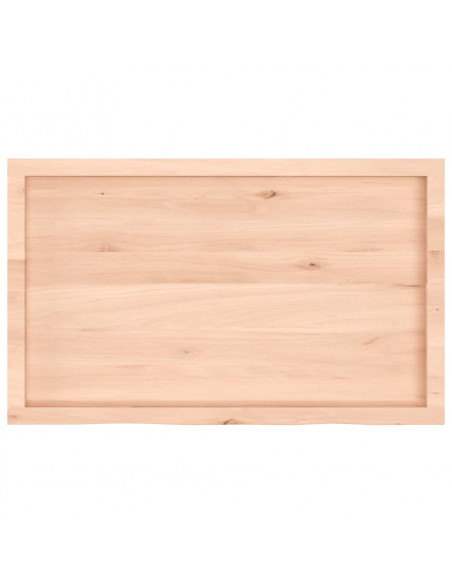 Ripiano a Parete 100x60x(2-4) cm Massello Rovere Non Trattato