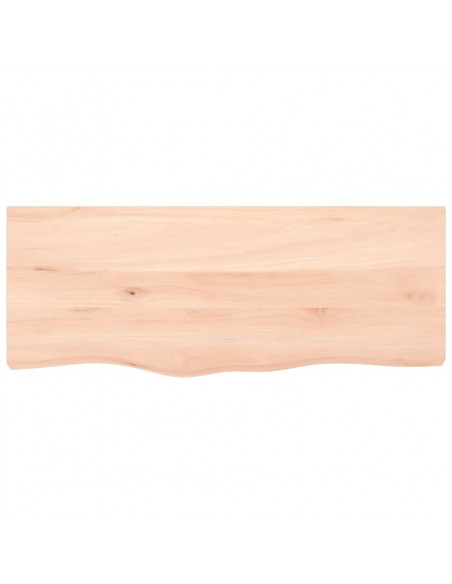 Ripiano a Parete 100x40x(2-4) cm Massello Rovere Non Trattato