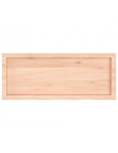 Ripiano a Parete 100x40x(2-4) cm Massello Rovere Non Trattato