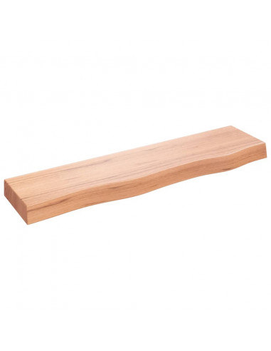 Ripiano Muro Marrone Chiaro 80x20x6 cm Massello Rovere Trattato