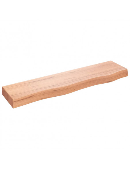 Ripiano Muro Marrone Chiaro 80x20x6 cm Massello Rovere Trattato