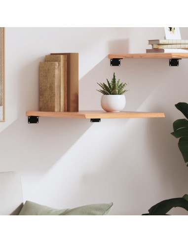 Ripiano Muro Marrone Chiaro 40x60x2 cm Massello Rovere Trattato