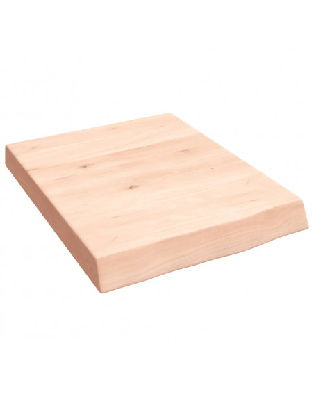 Ripiano a Parete 40x50x(2-6) cm Massello Rovere Non Trattato