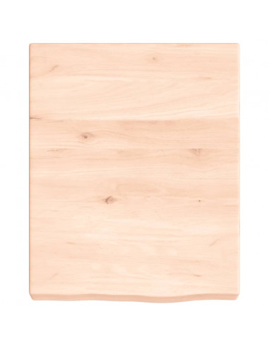 Ripiano a Parete 40x50x(2-6) cm Massello Rovere Non Trattato