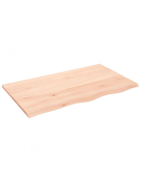 Ripiano a Parete 100x60x2 cm Legno Massello Rovere Non Trattato