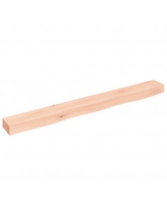 Ripiano a Parete 100x10x6 cm Legno Massello Rovere Non Trattato 2