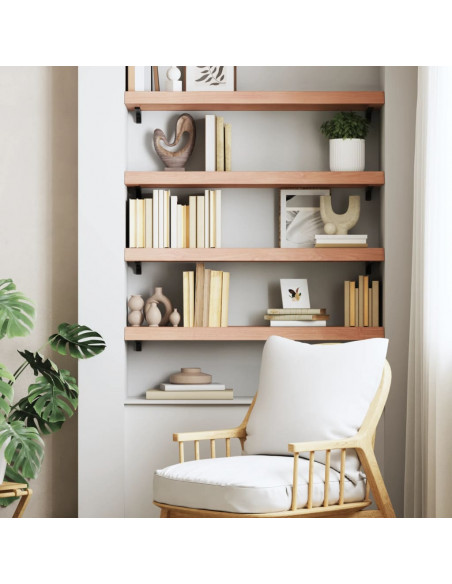 Ripiano Muro Marrone 100x30x(2-6) cm Massello Rovere Trattato