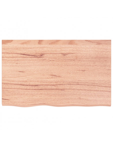 Ripiano Muro Marrone Chiaro 80x50x2 cm Massello Rovere Trattato