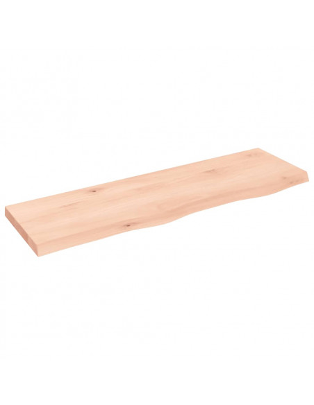 Ripiano a Parete 100x30x(2-4) cm Massello Rovere Non Trattato