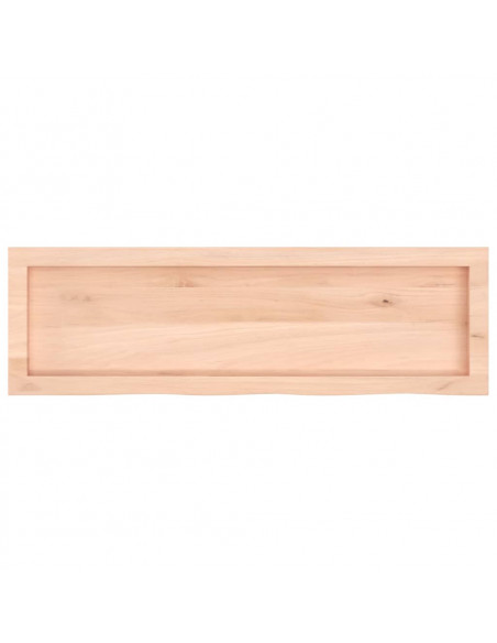 Ripiano a Parete 100x30x(2-4) cm Massello Rovere Non Trattato