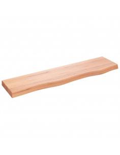 Ripiano Muro Marrone Chiaro 80x20x4 cm Massello Rovere Trattato 2