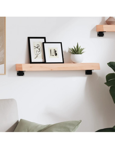 Ripiano a Parete 60x10x6 cm Legno Massello Rovere Non Trattato
